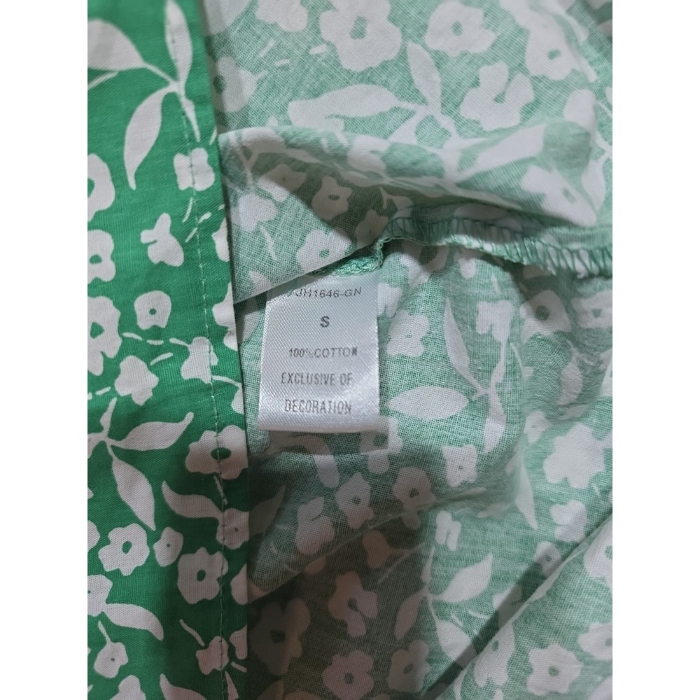 THML Classic 100% Cotton Trish Dress‎ Women's Size S Green/White Embroidered - Picture 5 of 10